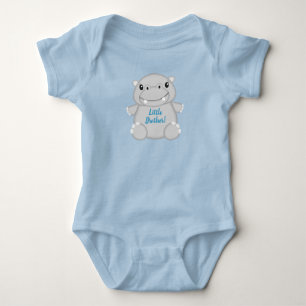 Hippo Baby Shower Blue Baby Bodysuit