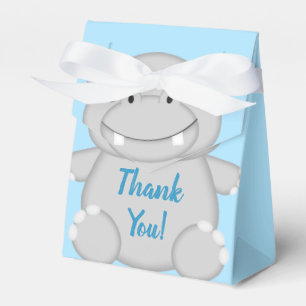 Hippo Baby Shower Blue Favour Box