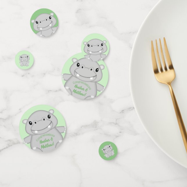 Hippo Baby Shower Confetti (Group)