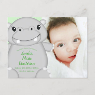Hippo Baby Shower Postcard