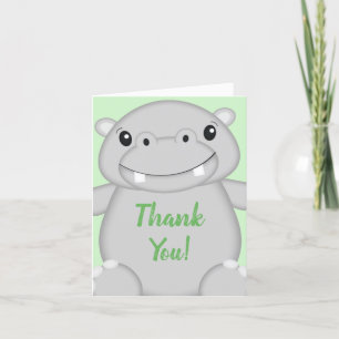 Hippo Baby Shower Thank You Card
