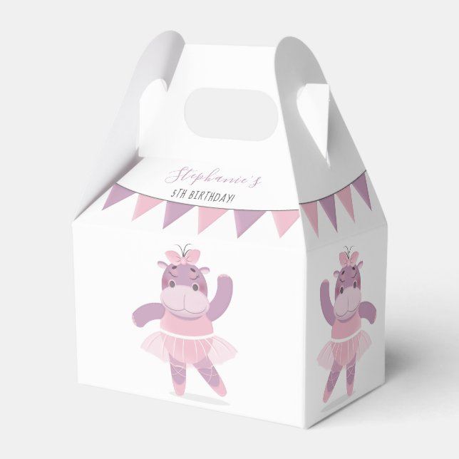 Hippo Ballerina Favour Box (Back Side)