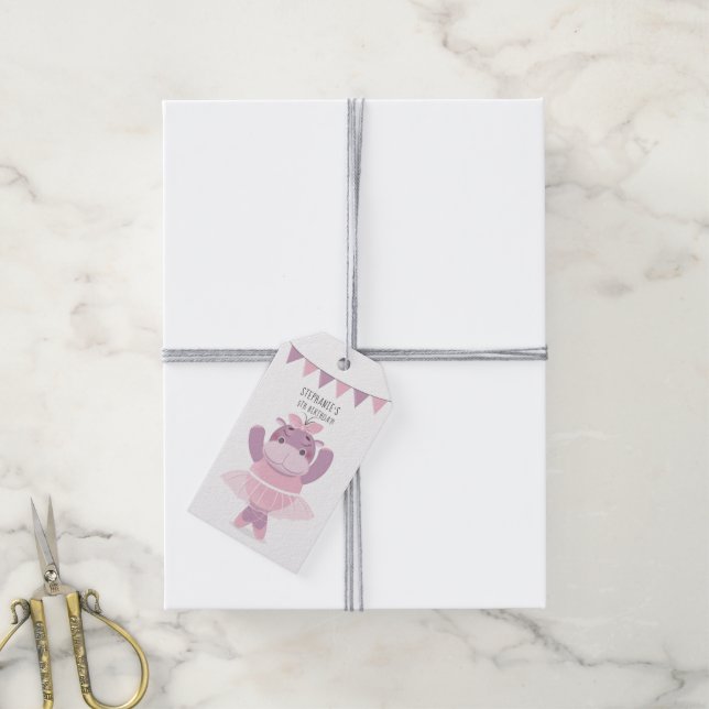 Hippo Ballerina Gift Tags (With Twine)