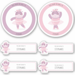 Hippo Ballerina This Book Belongs to Sticker