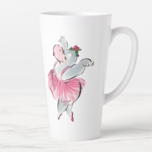 "Hippo Ballet" Latte Mug (Right)