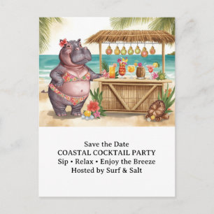 HIPPO BEACH Cocktail Party  Welcome message Postcard