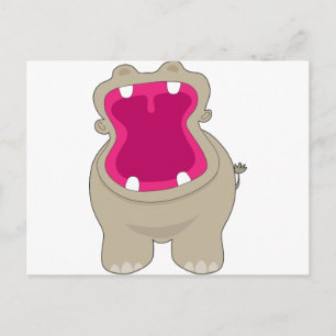 Hippo Big Mouth Postcard