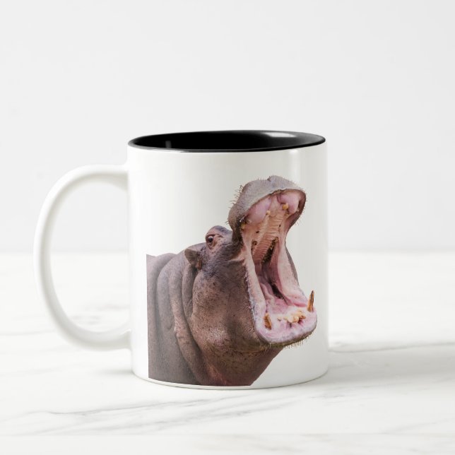 Hippo Big Mouth Two-Tone Coffee Mug (Left)