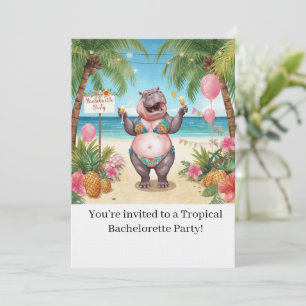 Hippo Bikini Bachelorette Party Invitation