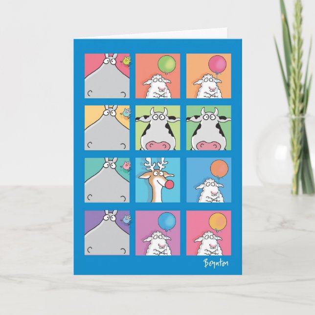 HIPPO BIRDIE FACES CARD (Front)