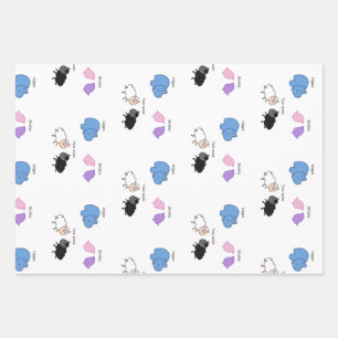 Hippo Birdies Two Ewes  Wrapping Paper Sheet