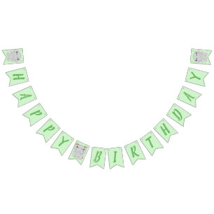 Hippo Birthday Party Green Bunting