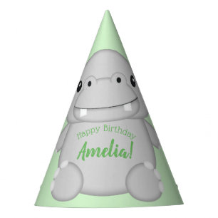 Hippo Birthday Party Green Hat