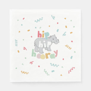 Hippo Birthday Party Hippo Hippopotamus Party Napkin