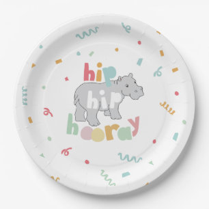 Hippo Birthday Party Hippo Hippopotamus Party Paper Plate