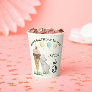 Hippo Birthday Party Paper Cups