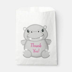Hippo Birthday Party Pink Favour Bag