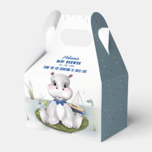 Hippo Blue Baby Shower Favour Box