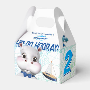 Hippo Blue Fish Boy Birthday Favour Box