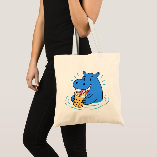 Hippo Boba Tote Bag (Front (Product))