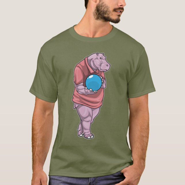 Hippo Bowling Bowling ball T-Shirt (Front)