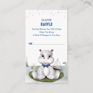 Hippo Boy Baby Shower Enclosure Card