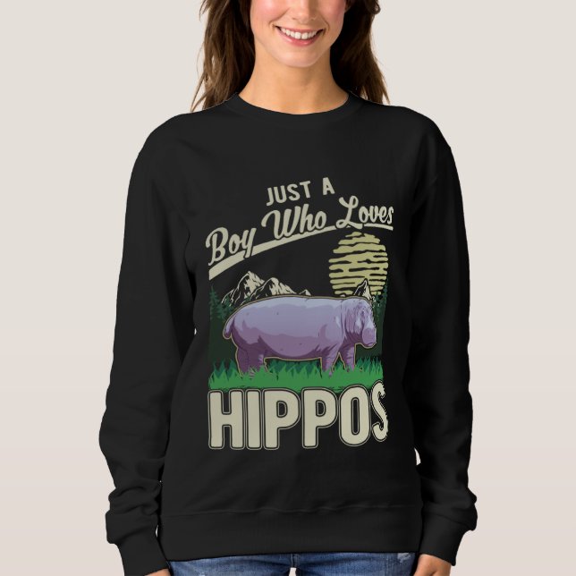 Hippo Boy Hippopotamus Hippo  1 Sweatshirt (Front)