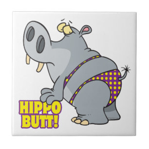 hippo butt bikini hippopotamus ceramic tile