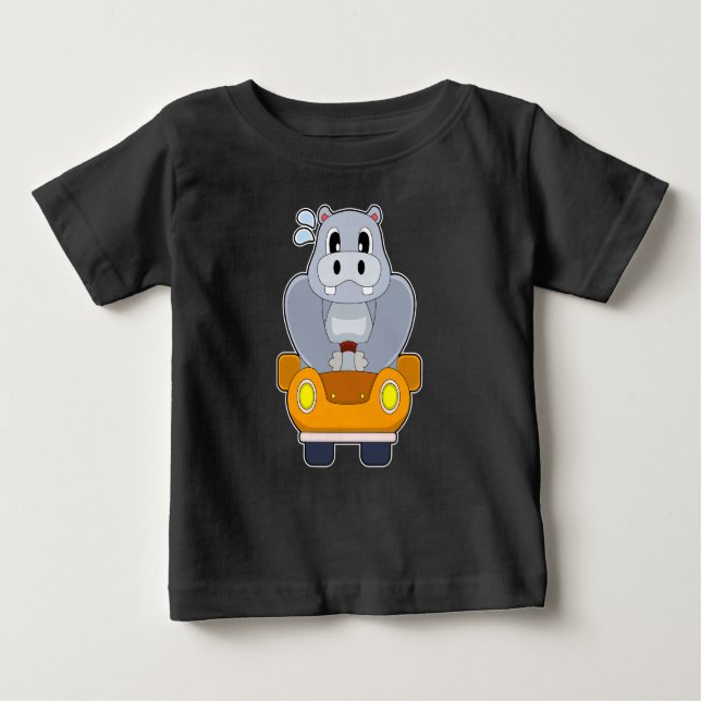 Hippo Car Baby T-Shirt (Front)