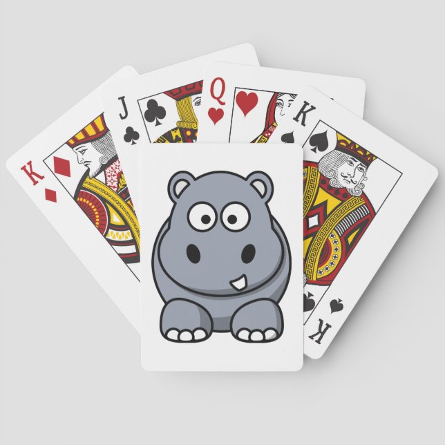 Hippo cartoon playing cards (Back)