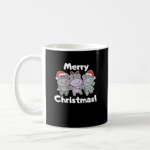 Hippo Christmas Animals Cute Hippos Merry Coffee Mug