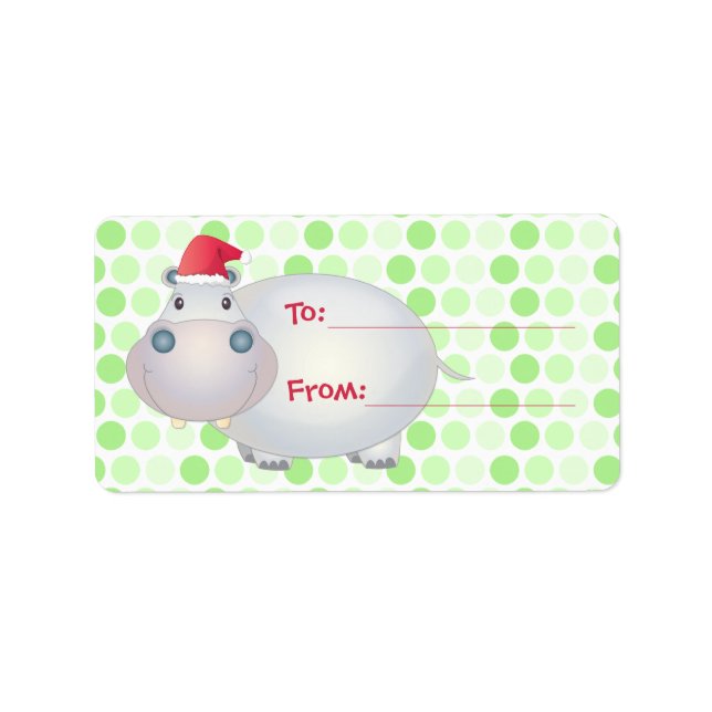 Hippo Christmas Gift Tags (Front)