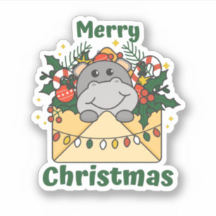 Hippo Christmas Letter Winter Animals Hippos