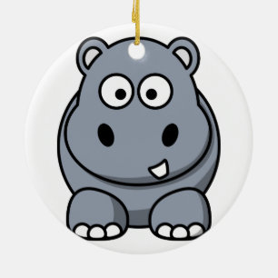 Hippo Christmas Ornament