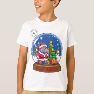 Hippo Christmas Snowglobe T-Shirt