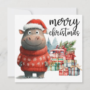 Hippo Christmas Themed for Animal Lovers