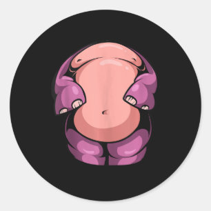 Hippo Chubby Animal Halloween Costume Easy Cosplay Classic Round Sticker