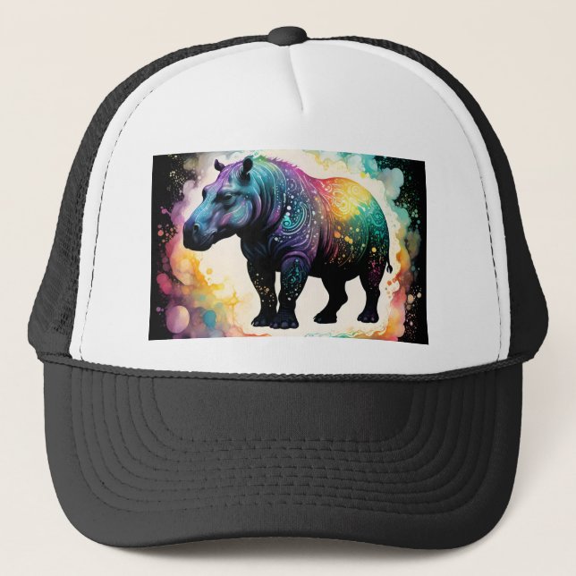 Hippo Colour Splash, Trucker Hat (Front)
