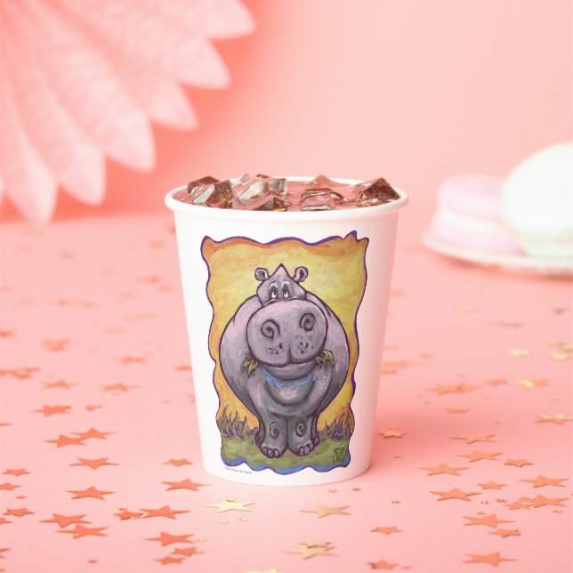 Hippo Coming and Going Party Paper Cups (Insitu)