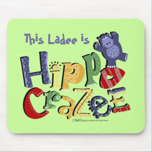 Hippo Crazee (on light colours) Mouse Pad