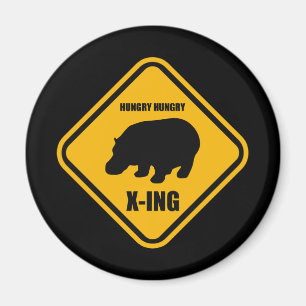 Hippo Crossing X-ing Sign Magnet