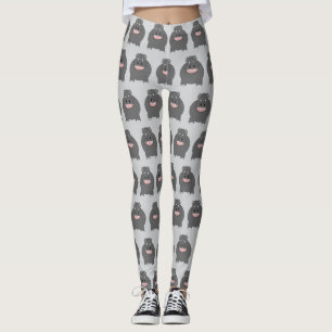 Hippo Design You Choose Background Colour Leggings