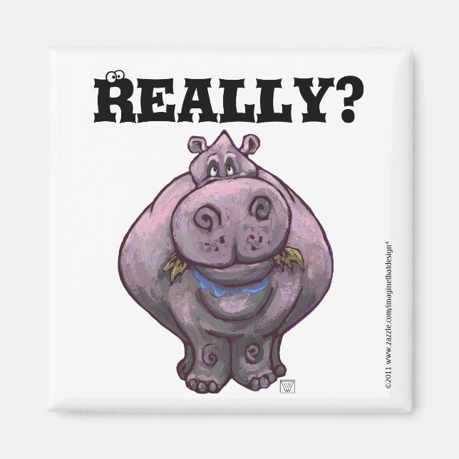 Hippo Diet Reminder Magnet (Front)