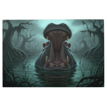 hippo digital painting awesome drawing dark scene 