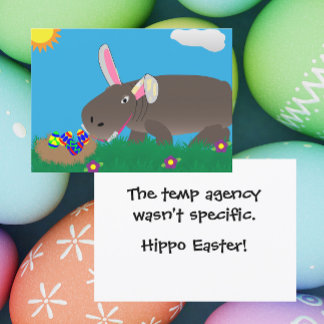 Hippo Easter Holiday Card