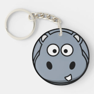 Hippo Face Key Ring
