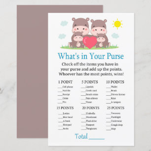 Hippo family What's in your purse game