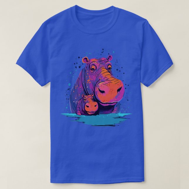 Hippo Fathers Day T-Shirt (Design Front)