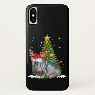 Hippo Fiona Christmas Tree Hippopotamus iPhone X Case