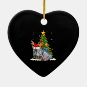 Hippo Fiona Christmas Tree Hippopotamus Ceramic Ornament